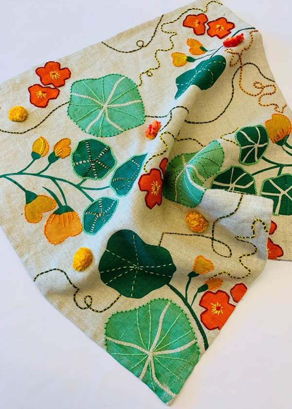 Nasturtium Print & Embroidery Workshop with Cath Derksema