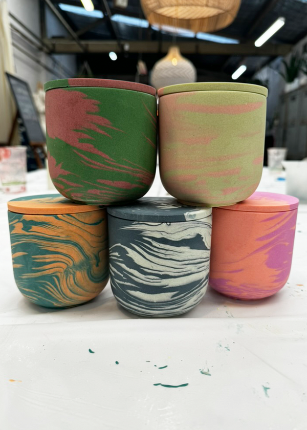 Make Marbled Containers for your Candles!